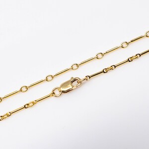 18-Zoll - 14 Karat Gold gefüllte Bar und Ring-Halskette, kundenspezifische Längen verfügbar, hergestellt in den USA, C3