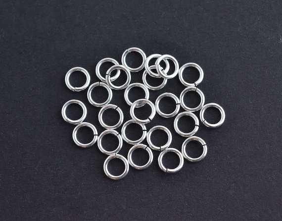 50pcs - .925 Sterling Silver 6mm Open Jump Rings 18ga, Made in USA