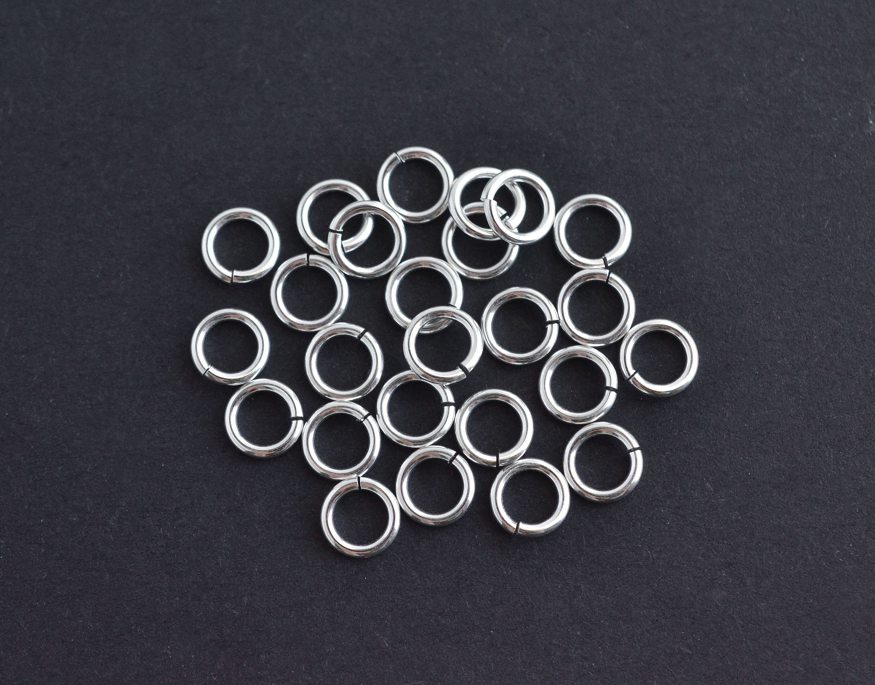 50pcs - .925 Sterling Silver 6mm Open Jump Rings 18ga, Made in USA