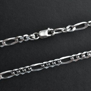 18 Inch - Sterling Silver 3.3mm Figaro Necklace, B22