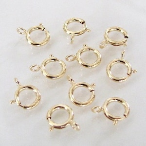 20pcs - 14K Gold Filled 6mm Spring Ring Clasp Closed Ring, Made in Italy, GF2