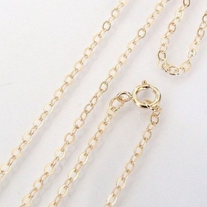 15 Inch 14K Gold Filled Cable Chain Necklace Custom Lengths Available, Made in USA/Italy, CG1 image 1