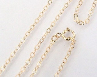 15 Inch 14K Gold Filled Cable Chain Necklace - Custom Lengths Available, Made in USA/Italy, CG1