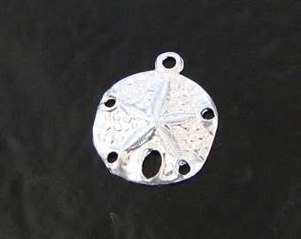 5 Pcs - Sterling Silver Sand Dollar Charms, Made in USA, SC5