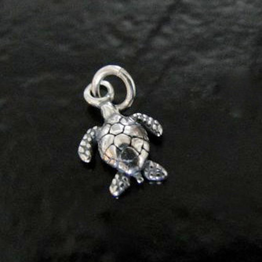 Sterling Silver 3D Turtle Charm 9x13mm Made in China SC17 - Etsy