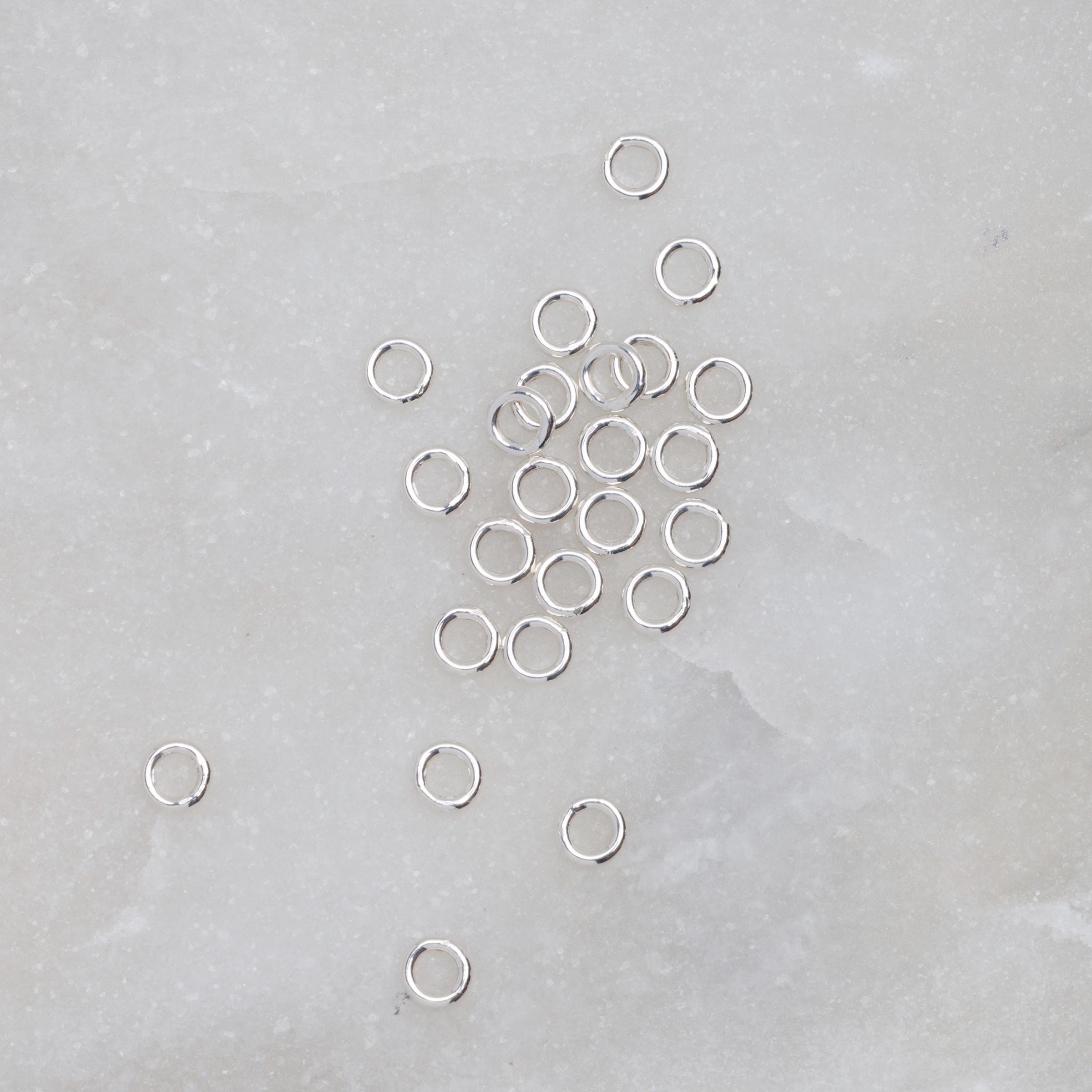 100pcs - .925 Sterling Silver 3mm CLOSED Jump Rings 22 Ga, Made in