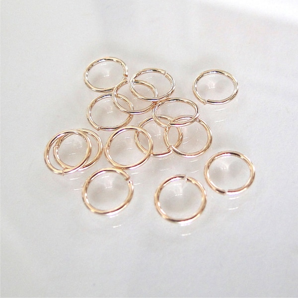 25pcs 14K Gold Filled 6mm Open Jump Rings 22ga, Made in USA, GF10
