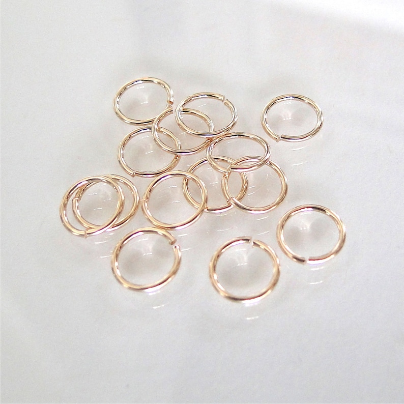 100pcs 14K Gold Filled 6mm Open Jump Rings 22ga, Made in USA, GF10 image 1