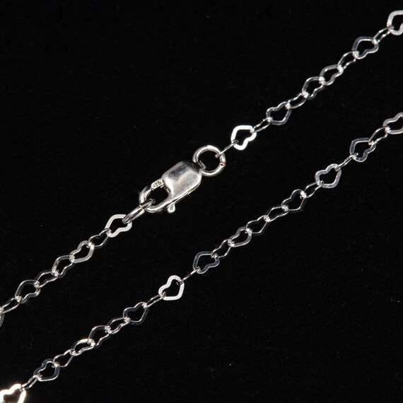 18 Inch - 925 Sterling Silver 2.7x3mm Flat Heart Chain Necklace