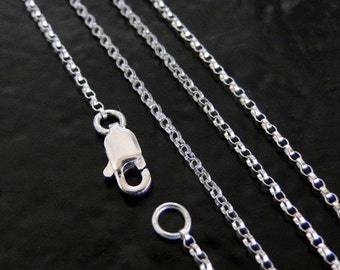 Any Length Sterling Silver 1.2mm Rolo Chain With Lobster Clasp, C60