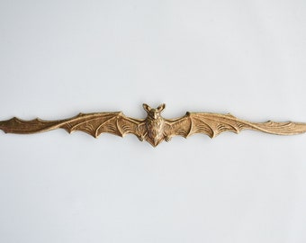 Antiqued Brass Bat In Flight Stamping  120x17mm, Made in USA, A81