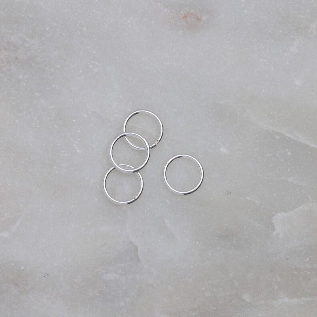 4pcs 8.5mm Circle Link, Connector Sterling Silver, Made in India