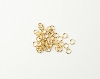 100 anillos abiertos de 0.197 in rellenos de oro de 14 quilates, calibre 20, fabricados en EE. UU., GF13