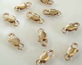 14K Solid Yellow Gold Lobster Claw Clasp Lock Finding Bracelet Chain  Necklace Genuine 14K Solid Gold Many Sizes 
