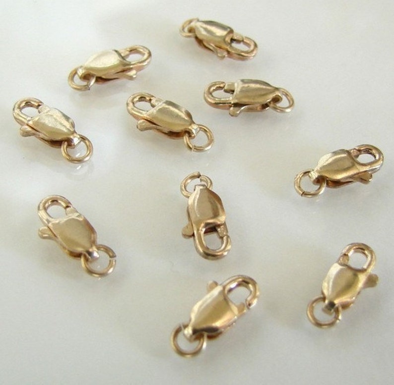 5 14K Gold Filled Lobster Clasps 3x8mm, Made in Italy, GF3 image 1