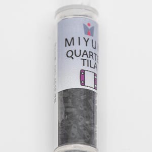 Miyuki Quarter Tila Beads 5x1.5x1.9mm Matte Black 7.2 Grams, The Beadsmith, Made In Japan, T466