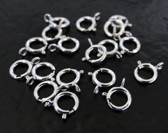 10 Pcs - .925 Sterling Silver OPEN Ring 6mm Spring Ring Clasp, Made in Italy, SC96