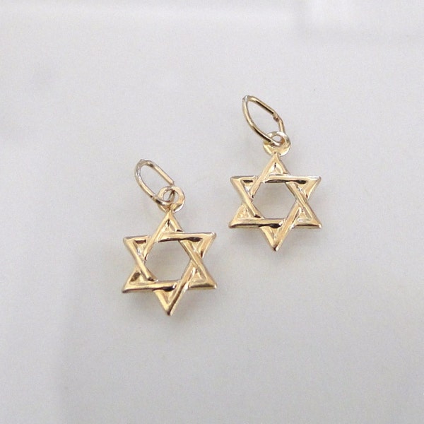 2 Pcs. - 14K Gold Filled Star of David Charms 8x8mm, GC23