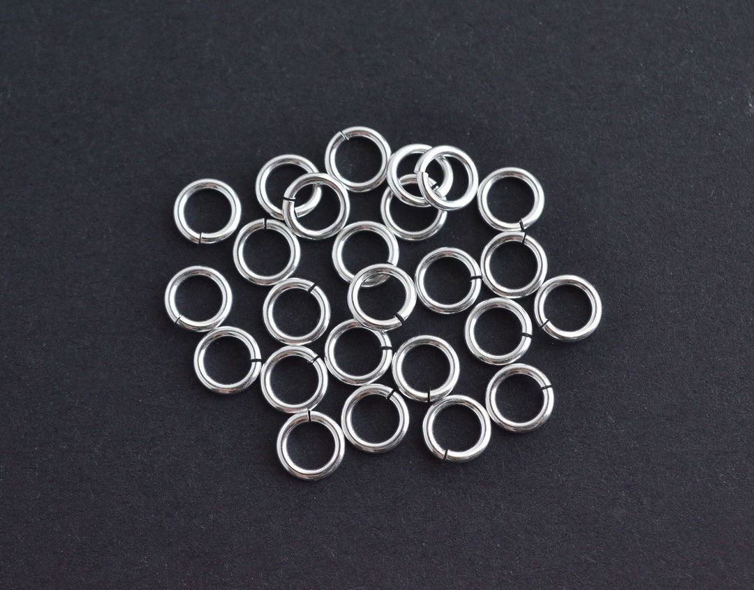 100pcs - .925 Sterling Silver 6mm Open Jump Rings 18ga, Made in