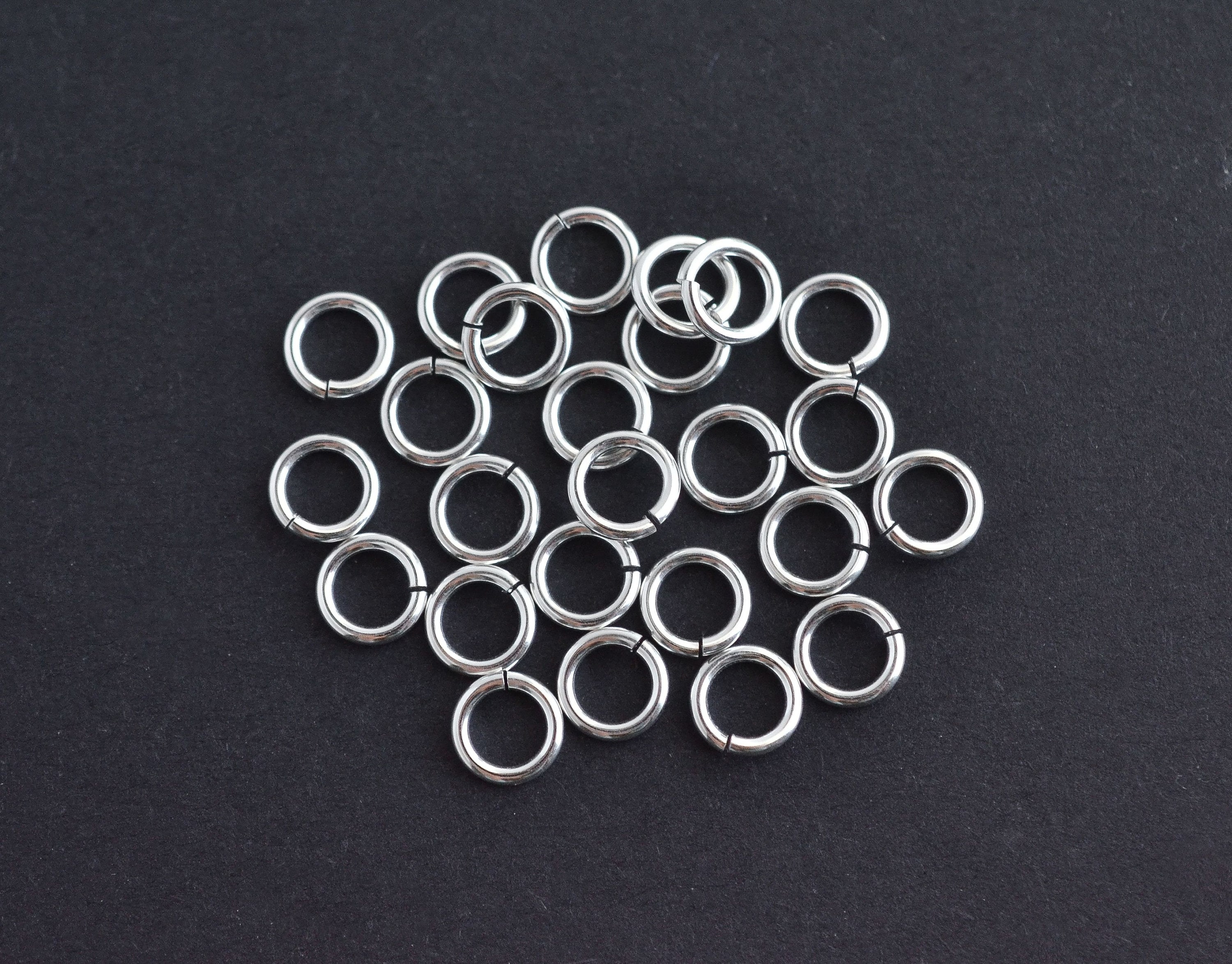 100pcs - .925 Sterling Silver 6mm Open Jump Rings 18ga, Made in