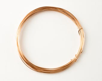 20 Gauge Rose Gold Filled Round Half Hard Wire, Made in USA, W53