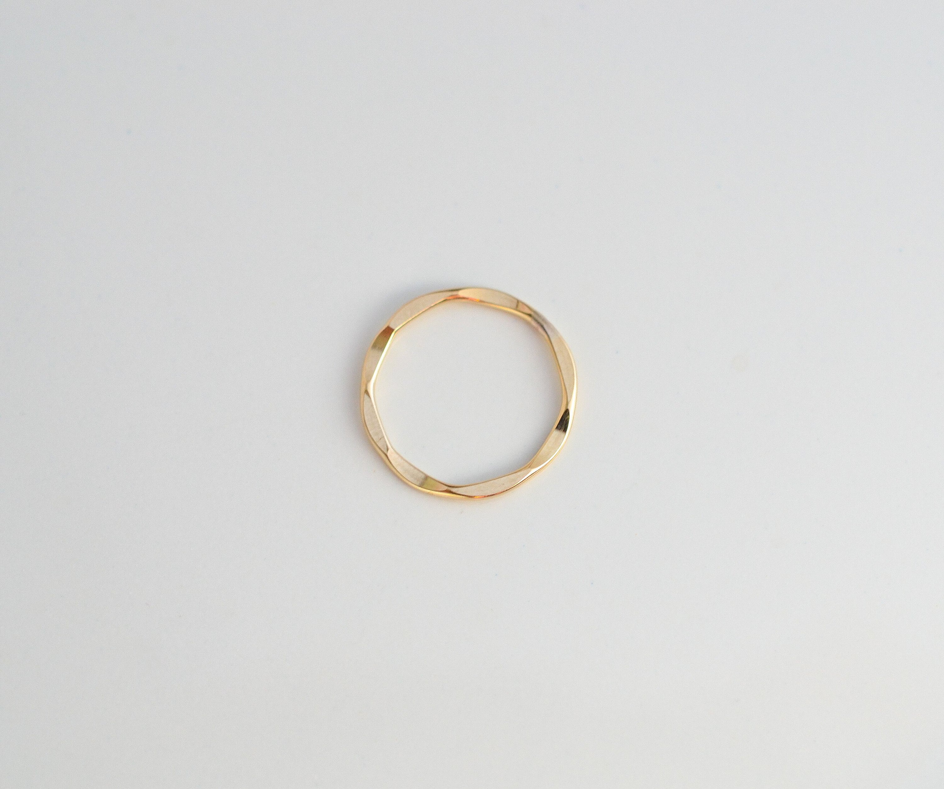 ONE 14K Gold Filled 15mm Hammered Connector Ring, GC59b