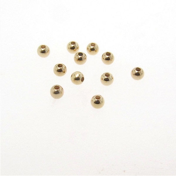 25 Seamless 14K Gold Filled 3mm Beads, Made in USA, GF43