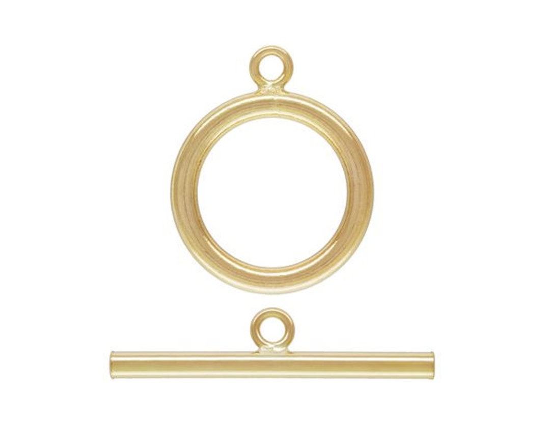 One 14K Gold Filled 15mm Ring Twisted Toggle Set 2mm Wire, Made in USA ...