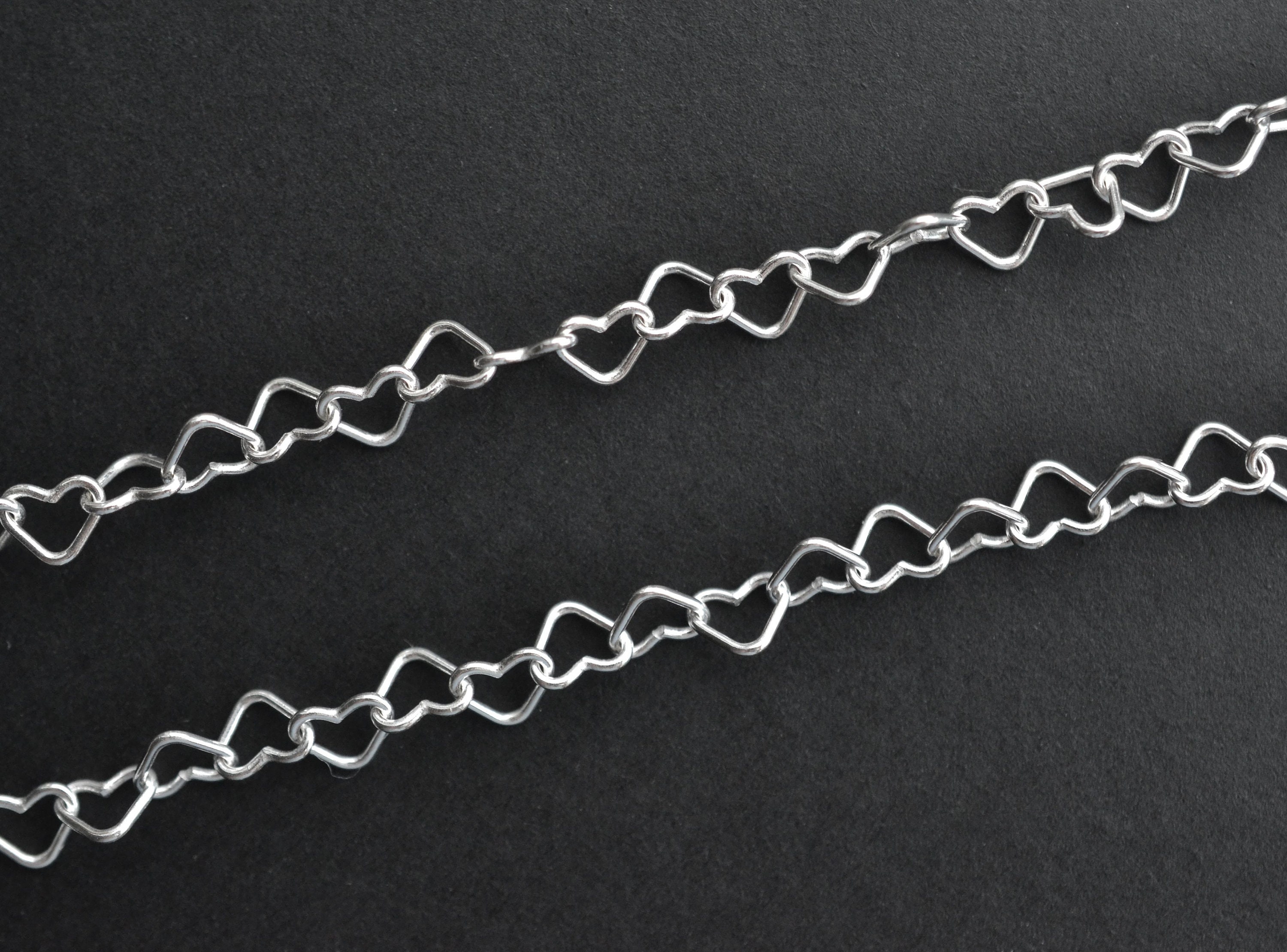 27 Inch - 925 Sterling Silver 4.5mm Heart Chain Necklace - Custom