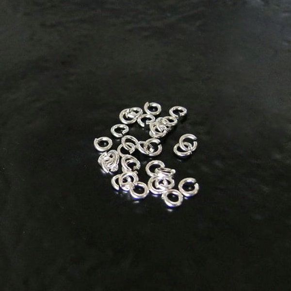 100pcs - .925 Sterling Silver 3mm Open Jump Rings 22g, Made in USA, SS5