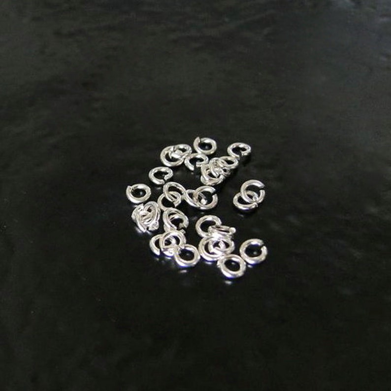 50pcs .925 Sterling Silver 3mm Open Jump Rings 22g, Made in USA, SS5 image 1