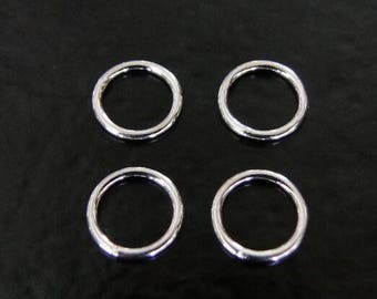 4 Stück 8,5 mm Kreisglieder, Verbinder aus Sterlingsilber, hergestellt in Indien, SS14