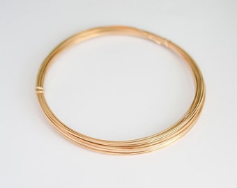 14K Gold Filled HALF ROUND Half Hard Wire - 16, 18, 20 and 22 Gauge, Made in USA