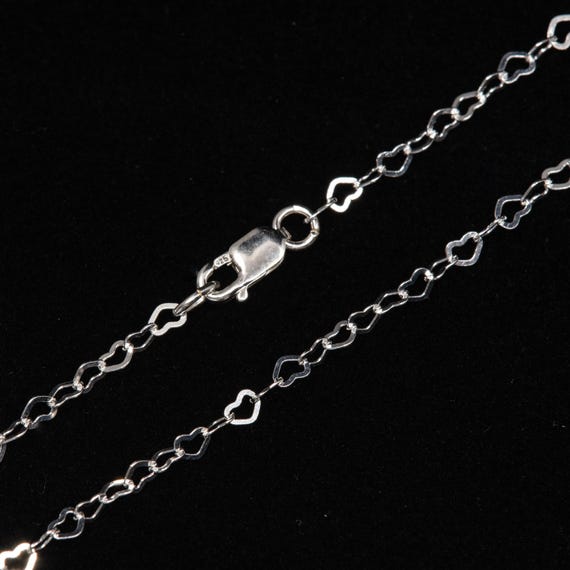 Any Length 925 Sterling Silver 2.7x3mm Flat Heart Chain Necklace