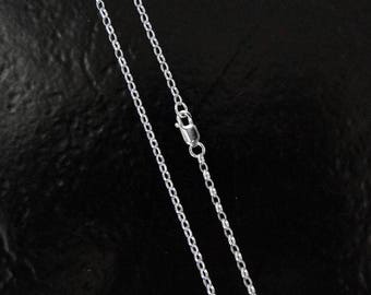 Collier en argent sterling Rolo ovale de 2,6 x 1,8 mm avec fermoir mousqueton - Longueurs personnalisées disponibles, C59