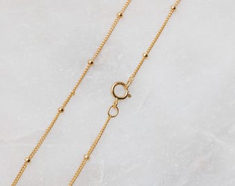 16 Inch - Gold Filled Satellite Chain 1mm w/ 1.9mm Ball Necklace