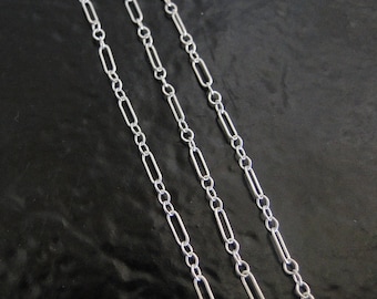 10 Feet Sterling Silver Long and Short Chain by the Foot - Any  Length Available, Made in USA, C55