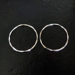 ONE Sterling Silver 26mm Hammered Round Link, Connector Rings, SC51