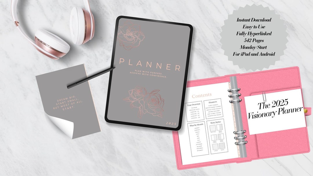 2025 Digital Planner for iPad | Monthly Planner for Android | Linked ...
