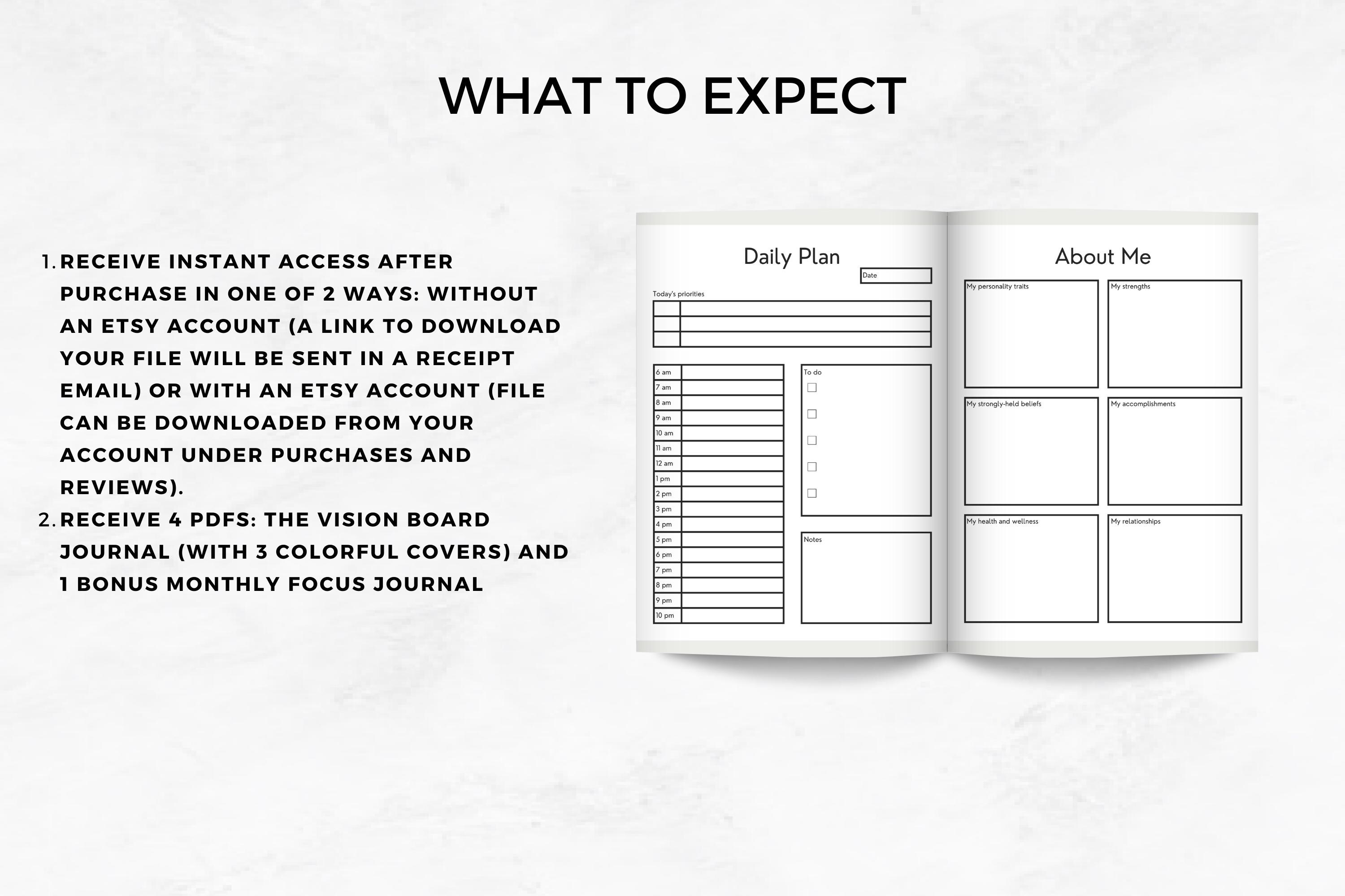Vision Board Journal|printable Goal Setting Planner|pdf Personal ...