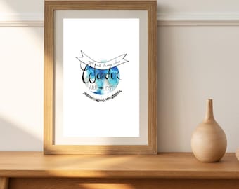 Not All Who Wander Are Lost Wall Art, Tolkien Quote Print, Travel Quote, Watercolor Print, Inspirational Decor, Digital Download, A4 Size