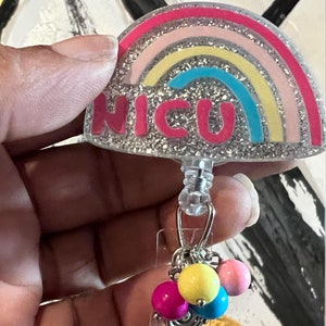 Rainbow L D Nurse Badge Reel Labor Delivery RN Neonatal ICU NICU Tech Mfm Obgyn Postpartum Nurse Gift Mother Baby Unit Badge Holder