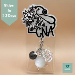 CNA Badge Reel with Floral Design and Stethoscope Certified Nursing Assistant ID Clip Medical Badge Holder Nurse Gift for Hospital Staff