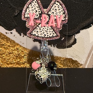 Leopard X-Ray Technologist Badge Reel Pink Radiology CT Tech MRI Gift for Healthcare Staff Nurses Technologists