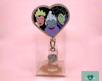 Portatarjetas de identificación con diseño de la Reina Malvada Úrsula y Maléfica, accesorio para credenciales de Halloween, regalo para compañeros de trabajo