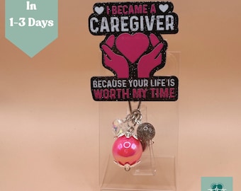 Caregiver Badge Reel Retractable ID Holder Appreciation Gift Healthcare Support Worker Badge Gift for Medical Assistants CNA Caregivers