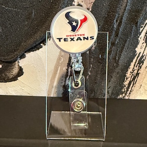 White Houston Texans Football Badge Reel Nurse Badge Reel Medical Badge Reel NFL Football Badge Reel Sports Badge Reel