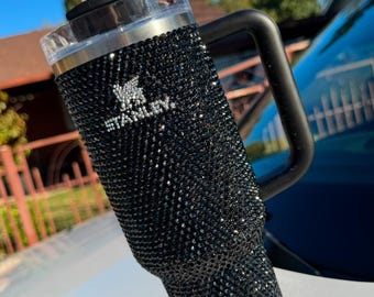 Black Bedazzled Stanley Tumbler - Christmas Gift - Custom Name Bling Cup