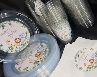 Custom Plates + Napkins + Cups - Personalized for Events - Birthday - Baby Shower - Gender Reveal