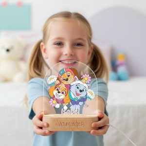 Puppy Chase LED, Paw Patrol Night Light, Custom Name Lamp For Kids, Cute Puppy Night Lights, Six Pattern Designs LED, For Paw Patrol Lovers image 4